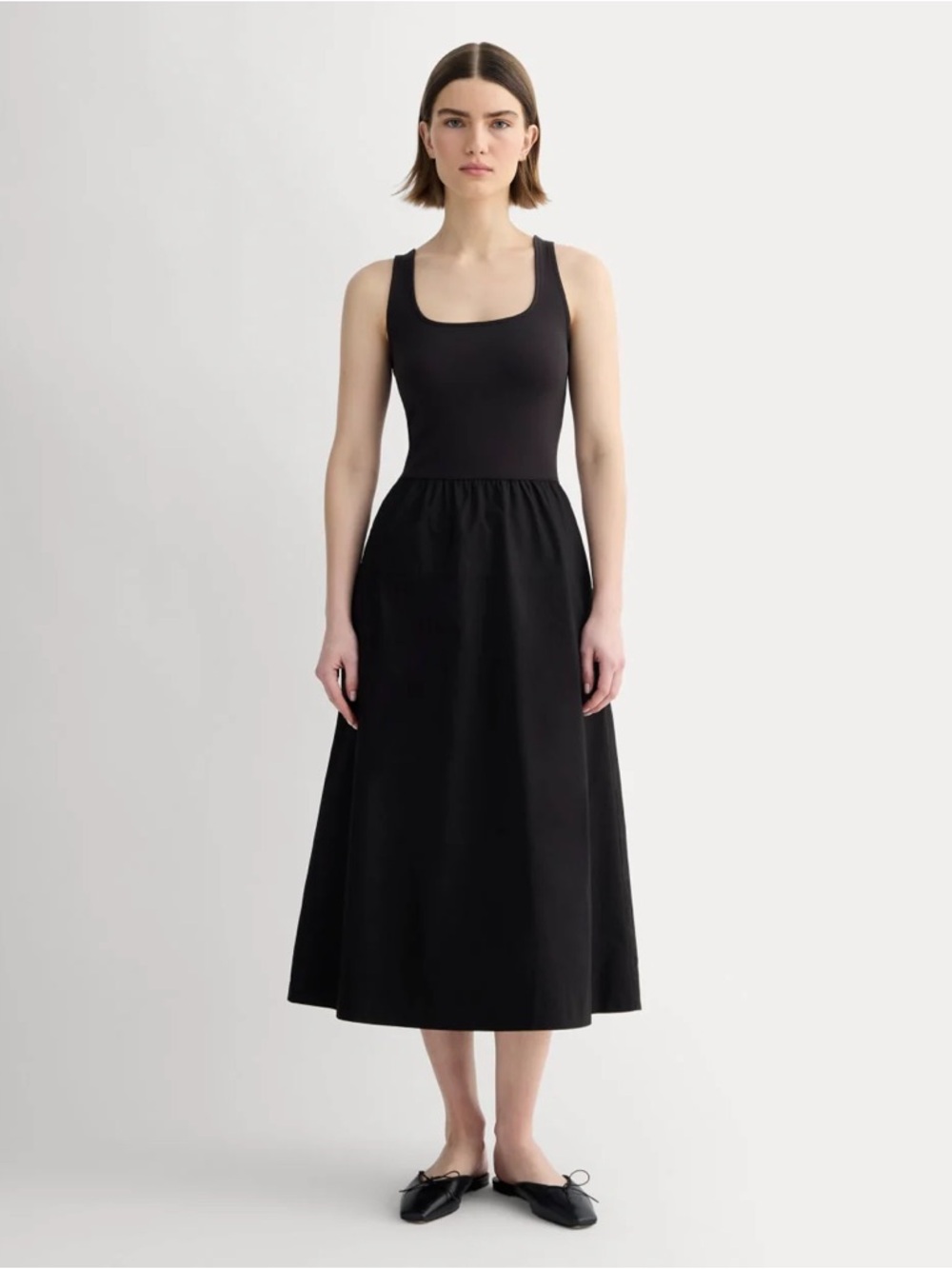Everlane Black Scoop Neck Midi Dress